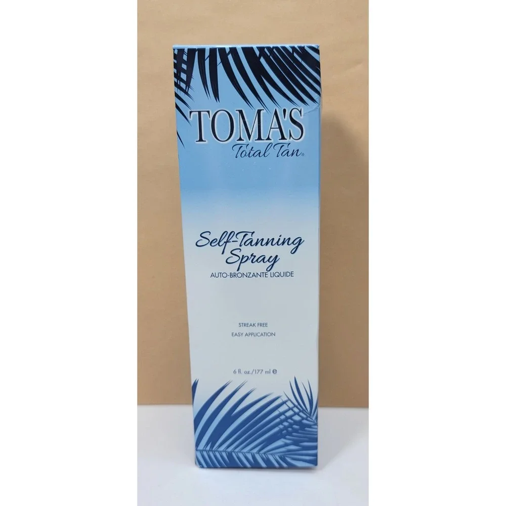 Tomas Total Tan Self-Tanning Liquid Spray 6oz with Mitt‎ Streak Free Vegan New